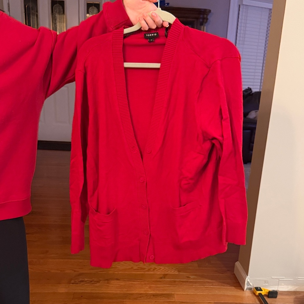 Torrid Red Cardigan Sweater